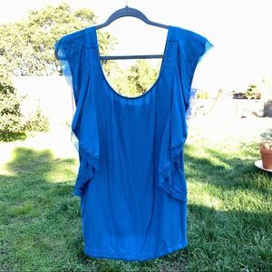 Ella Moss Blue Flutter Tank Size M
